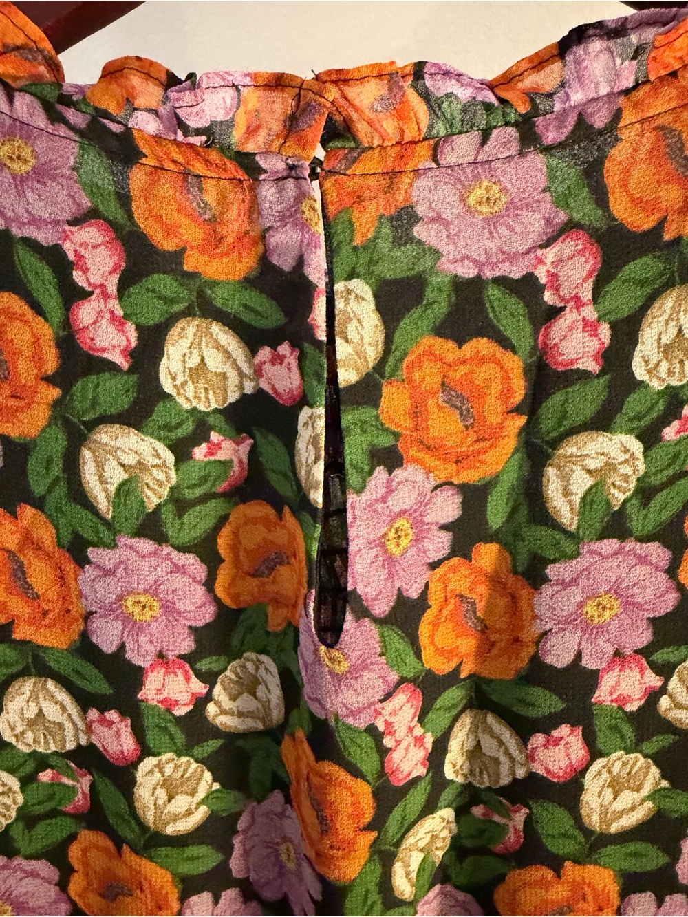 Mango Black Floral Smocked Yoke Maxi Dress - Picture 5 of 8